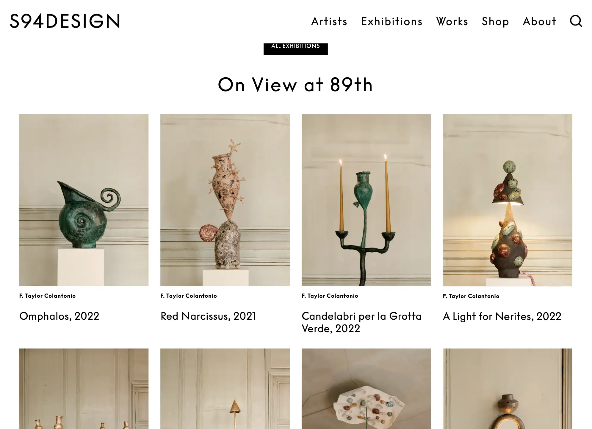 Home page on view grid